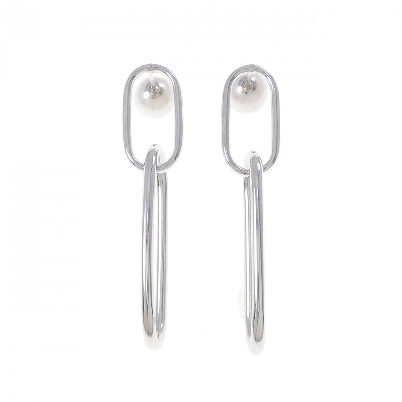 【新品】PT900/K18WG/PT850 アコヤパール ピアス 7.6mm