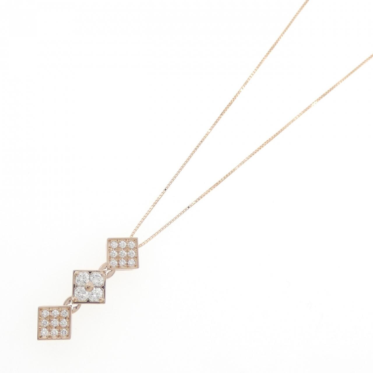 K18PG 2WAY ダイヤモンド ネックレス 0.44CT