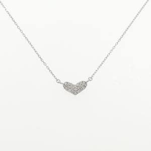 K10WG ハート ダイヤモンド ネックレス 0.1CT