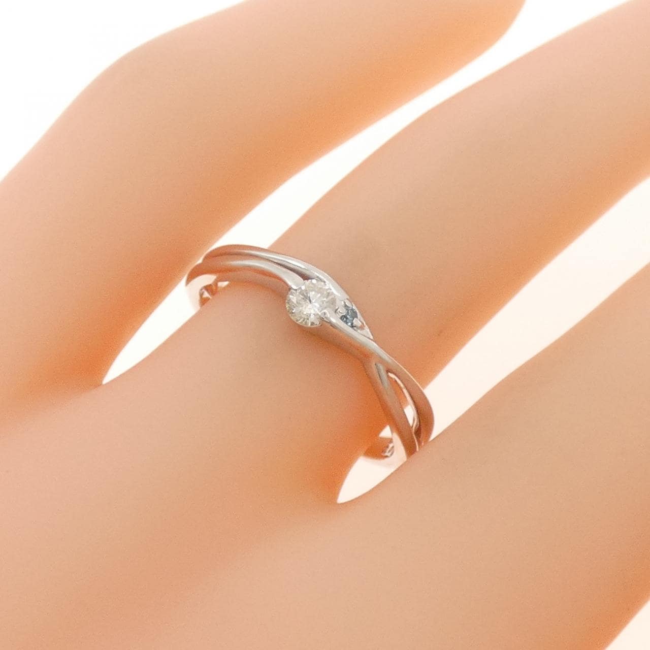 K18WG ダイヤモンド リング 0.10CT
