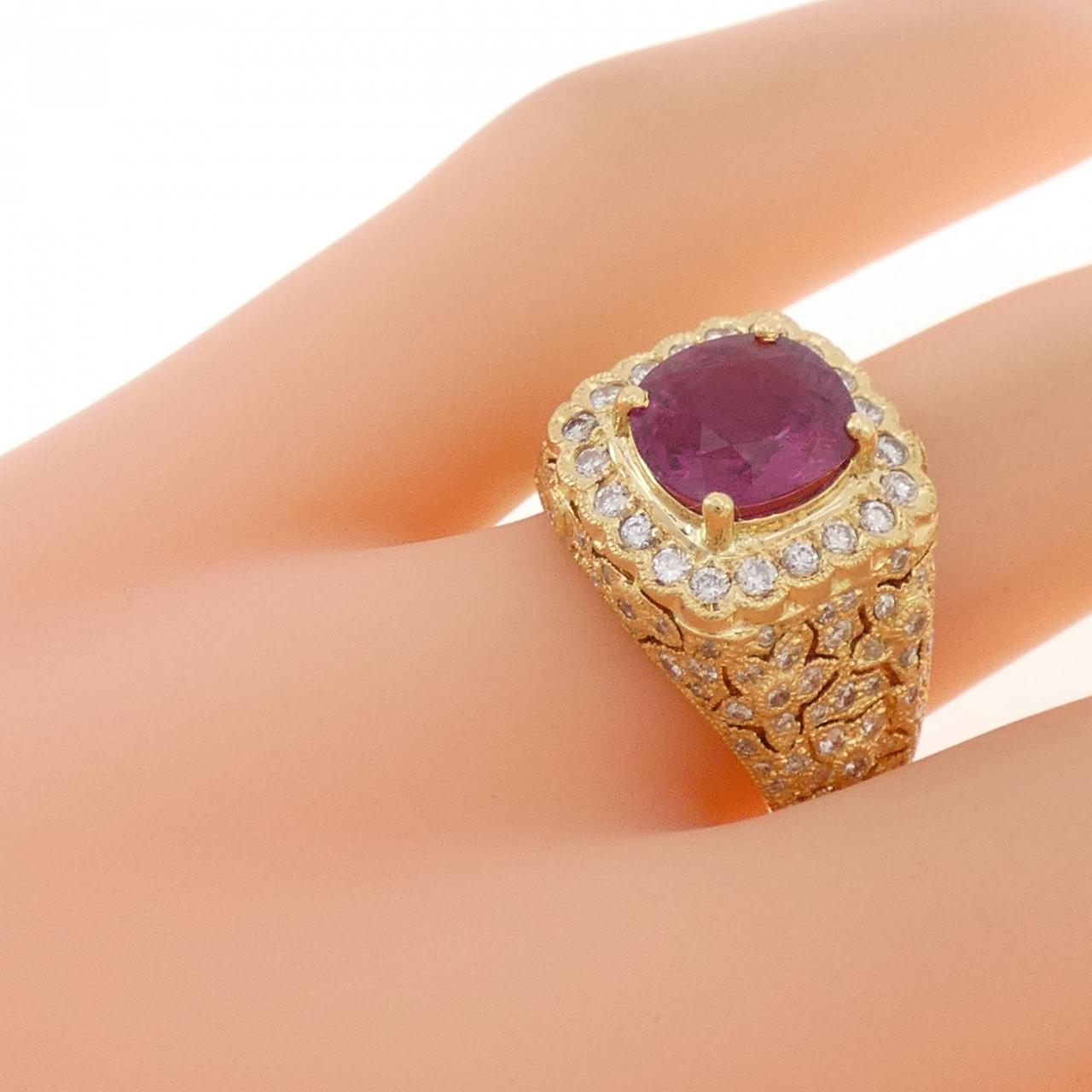 18KYG ルビー リング 2.23CT