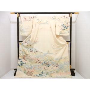 訪問着　友禅金彩加工　刺繍入り