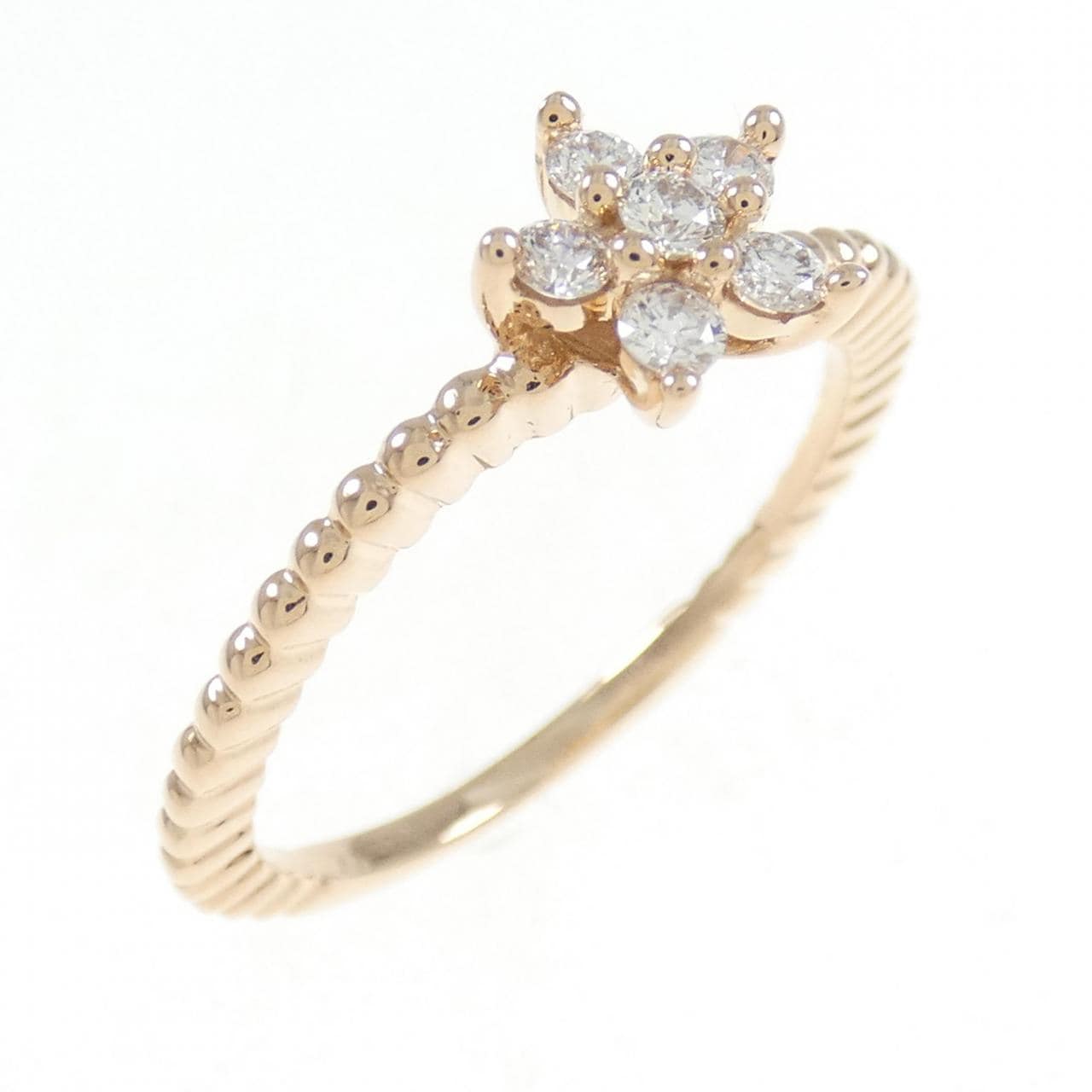 K18PG flower Diamond ring 0.20CT