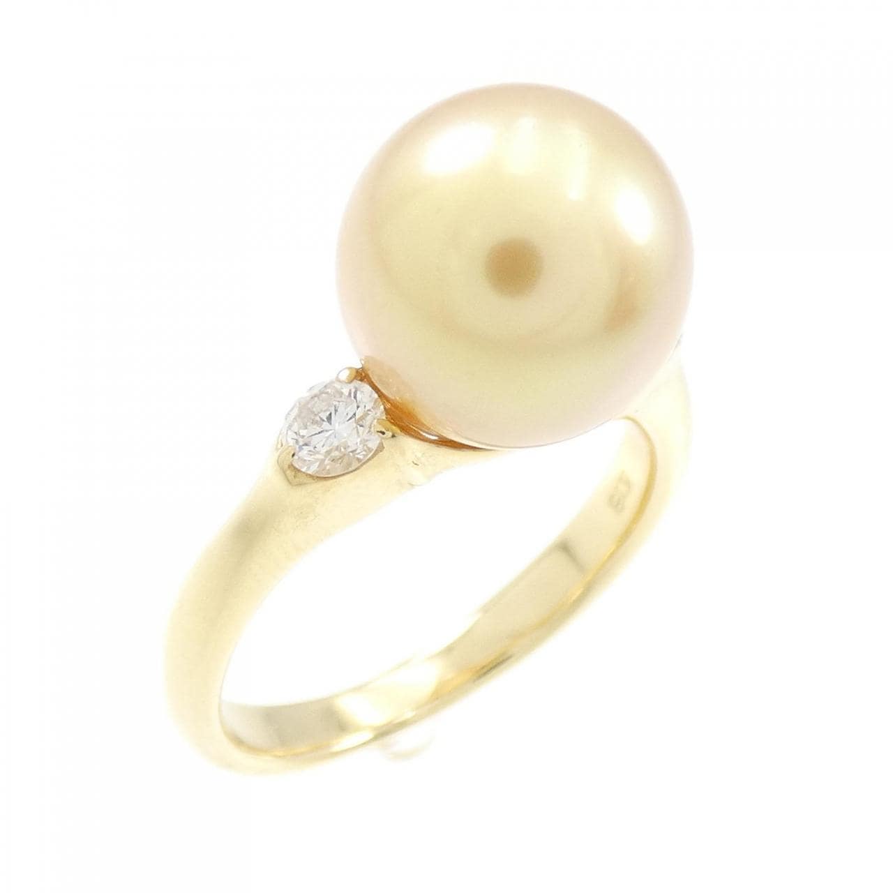 K18YG White Butterfly Pearl ring 10mm