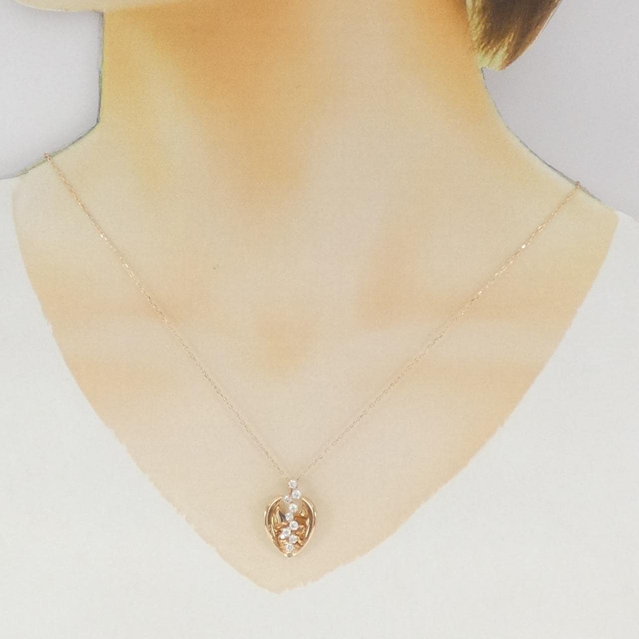 K18PG ダイヤモンド ネックレス 0.39CT