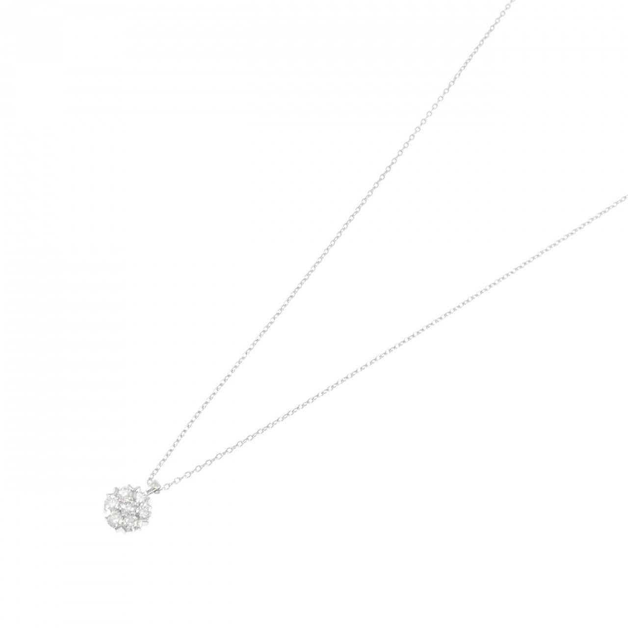 PT900/PT850 フラワー ダイヤモンド ネックレス 0.30CT