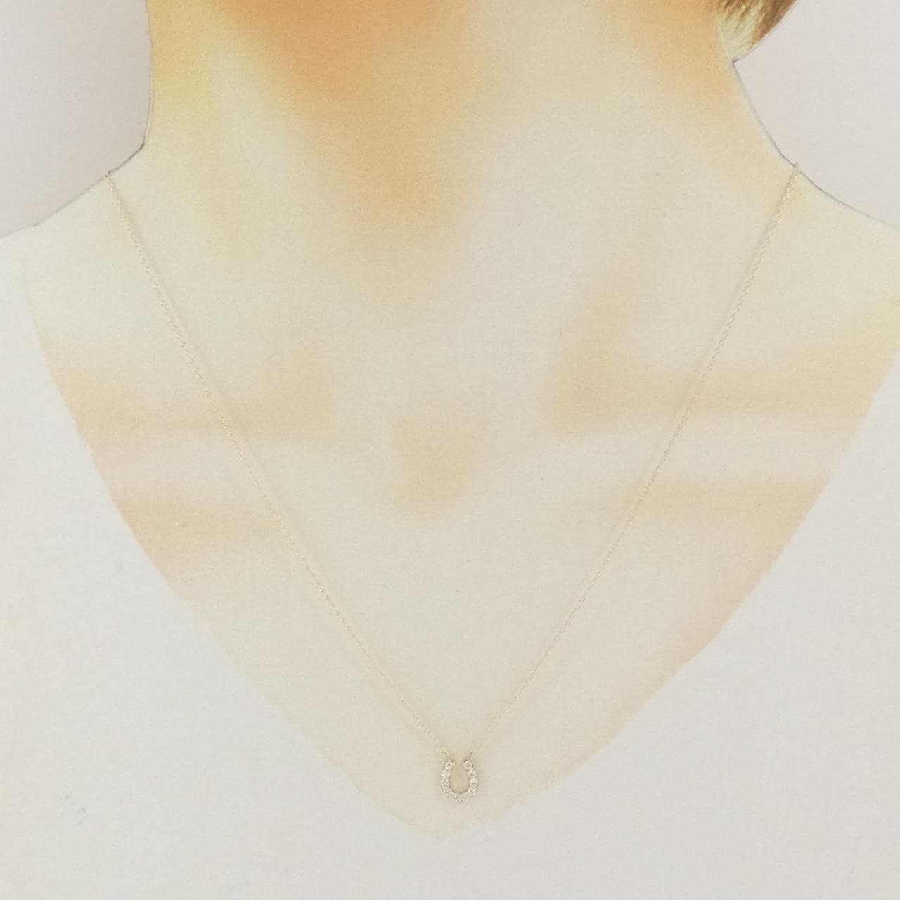 【リメイク】K10YG ホースシュー ダイヤモンド ネックレス 0.15CT