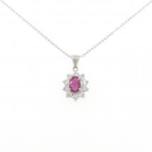 PT900/PT850 ルビー ネックレス 0.72CT
