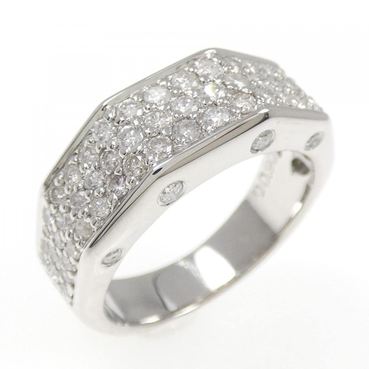 K18WG パヴェ ダイヤモンド リング 0.90CT