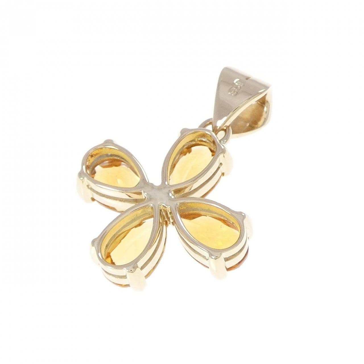 K18YG フラワー シトリン ペンダント