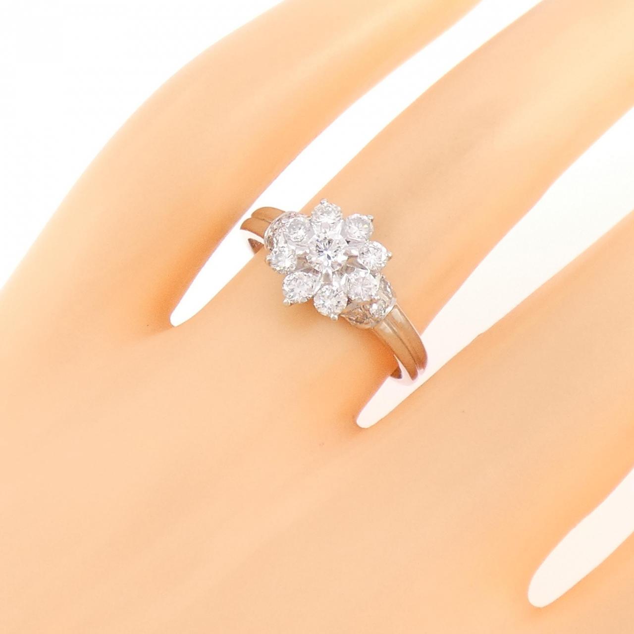 PT900 フラワー ダイヤモンド リング 0.14CT
