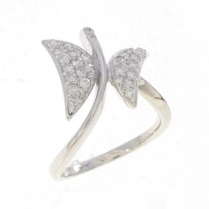 K18WG バタフライ ダイヤモンド リング 0.36CT