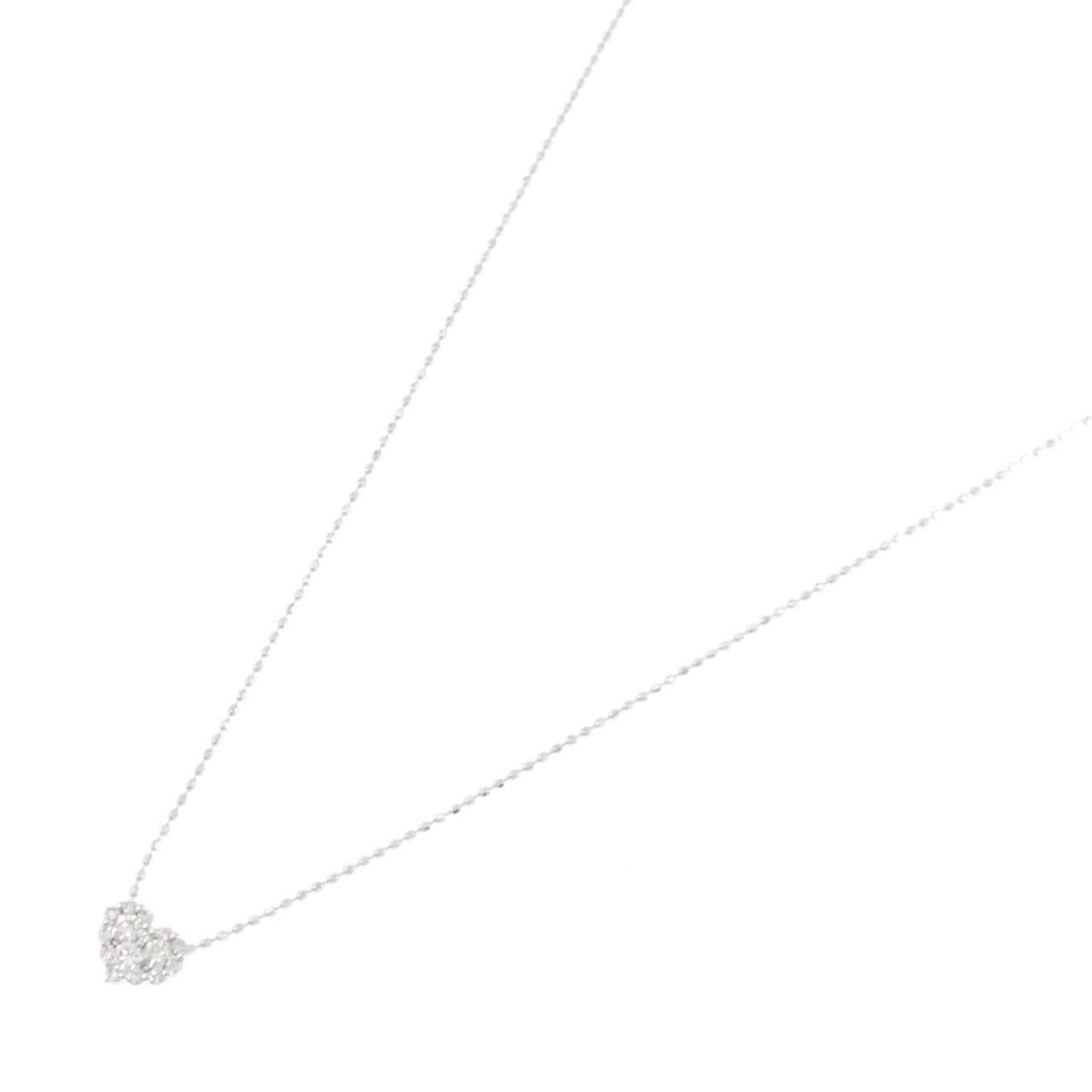K18WG ハート ダイヤモンド ネックレス 0.20CT