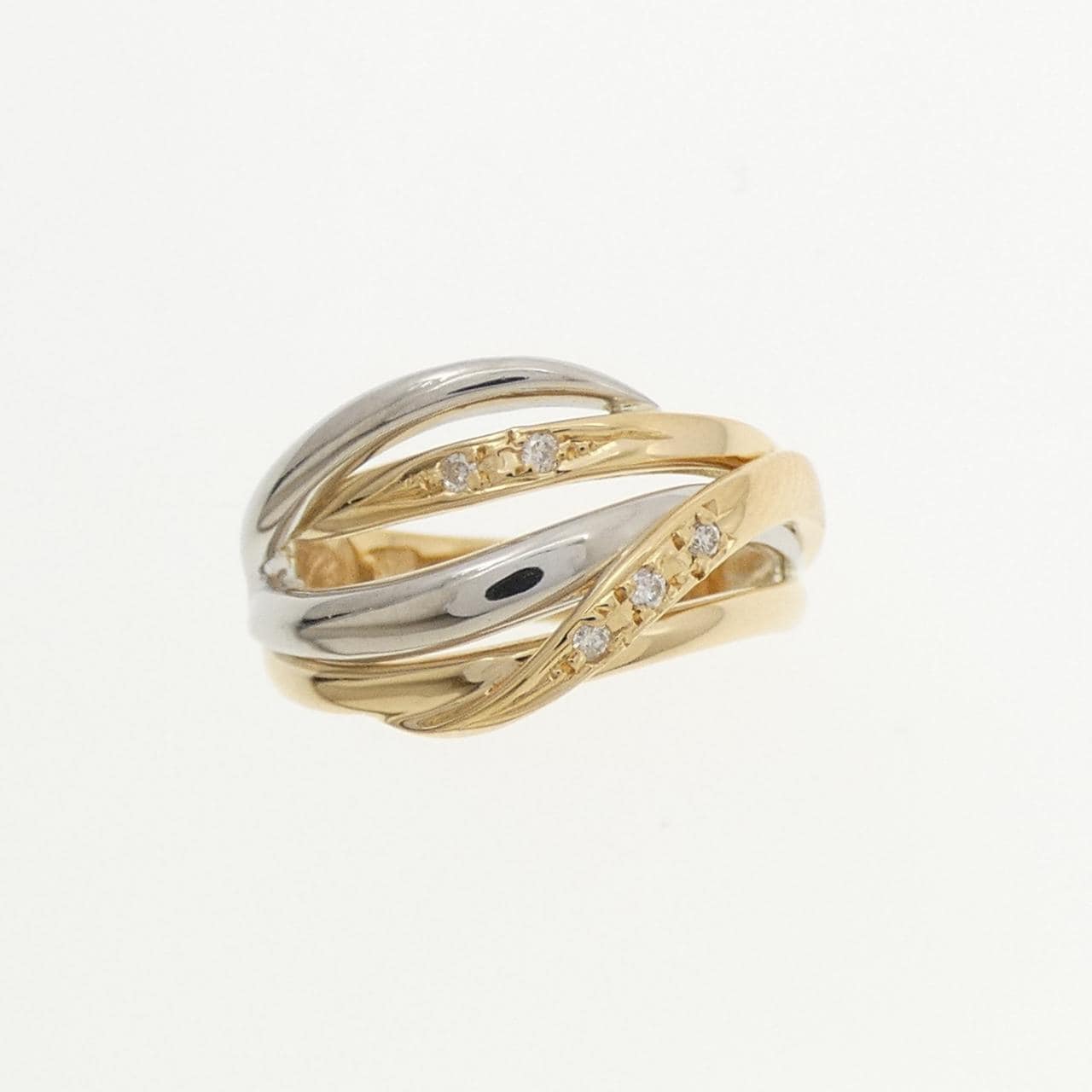 K18YG/PT900 ダイヤモンド リング 0.03CT