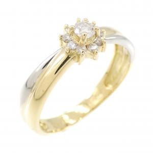 K18YG/PT ダイヤモンド リング 0.18CT