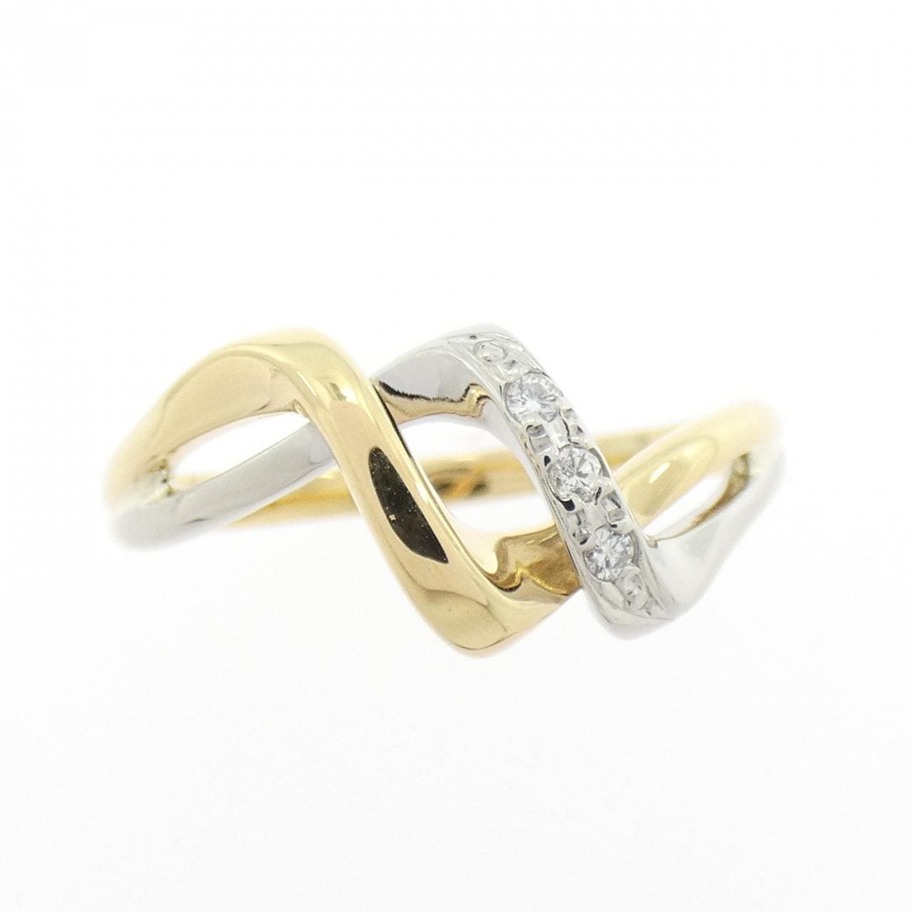 K18YG/PT900 ダイヤモンド リング 0.03CT