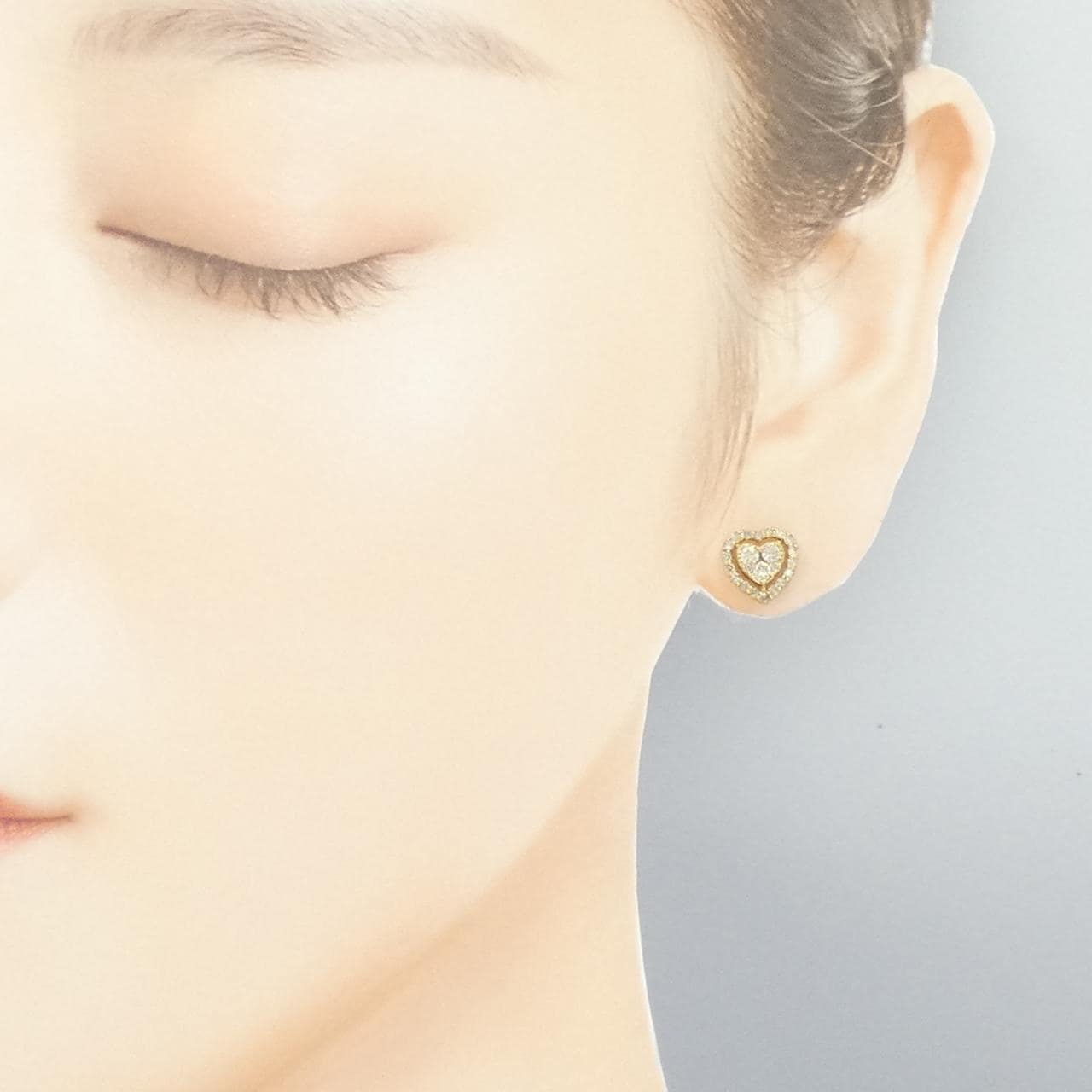 K18YG ハート ダイヤモンド ピアス 0.60CT