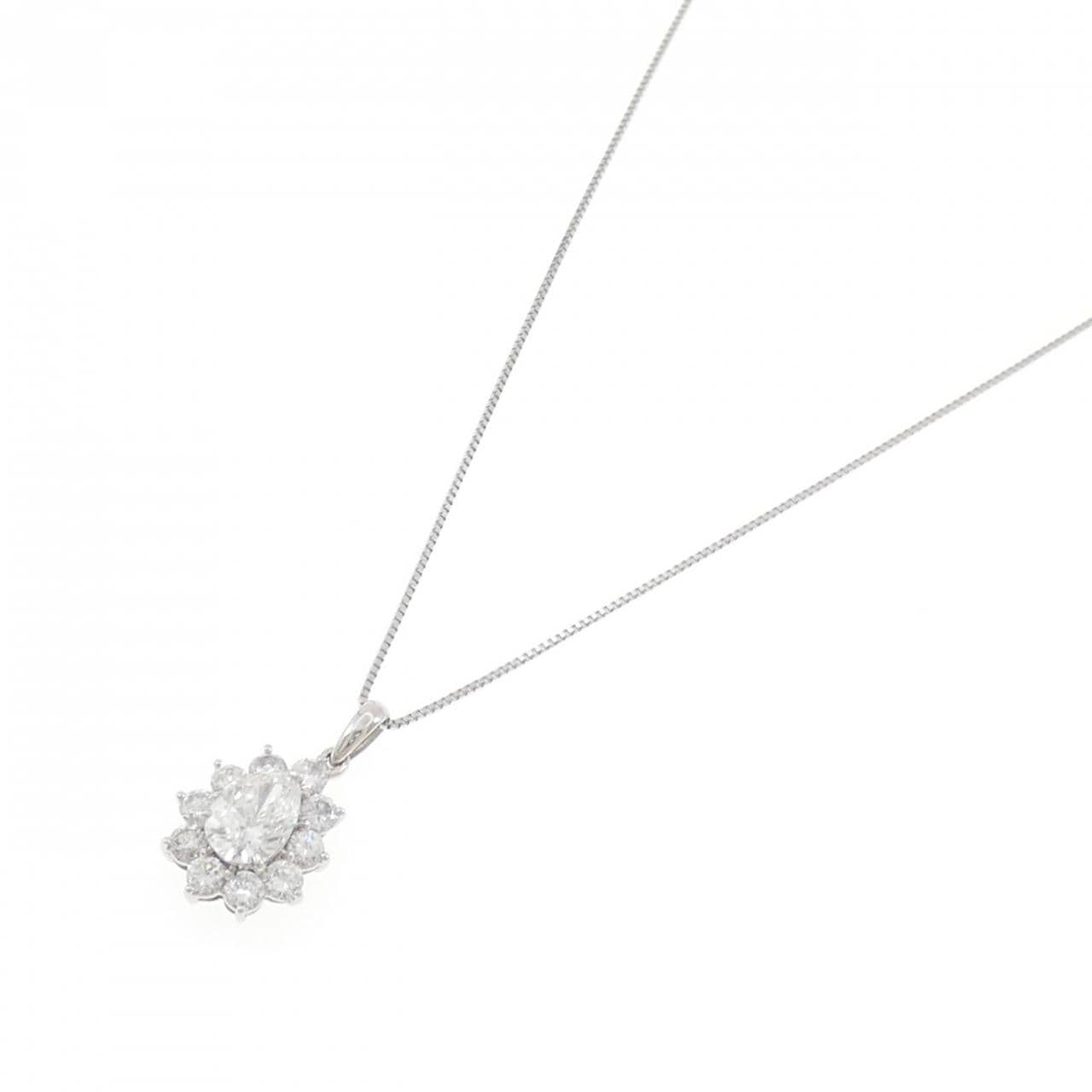 PT900/PT850 ダイヤモンド ネックレス 0.883CT F VVS1 ペアシェイプ