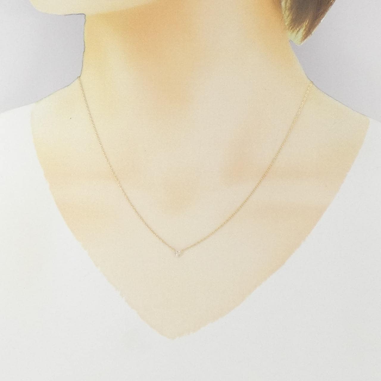 K18YG ダイヤモンド ネックレス 0.02CT