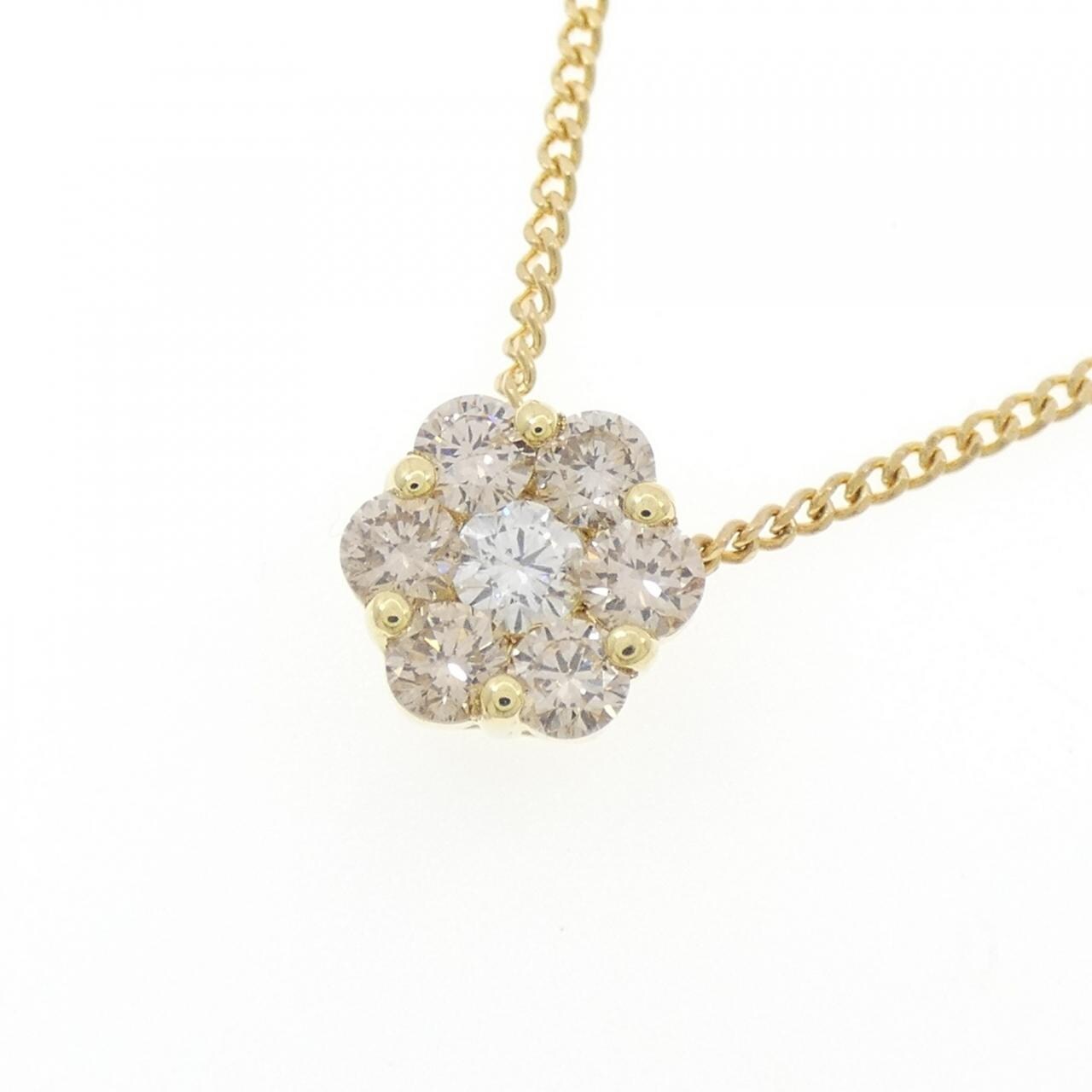 K18YG フラワー ダイヤモンド ネックレス 1.00CT