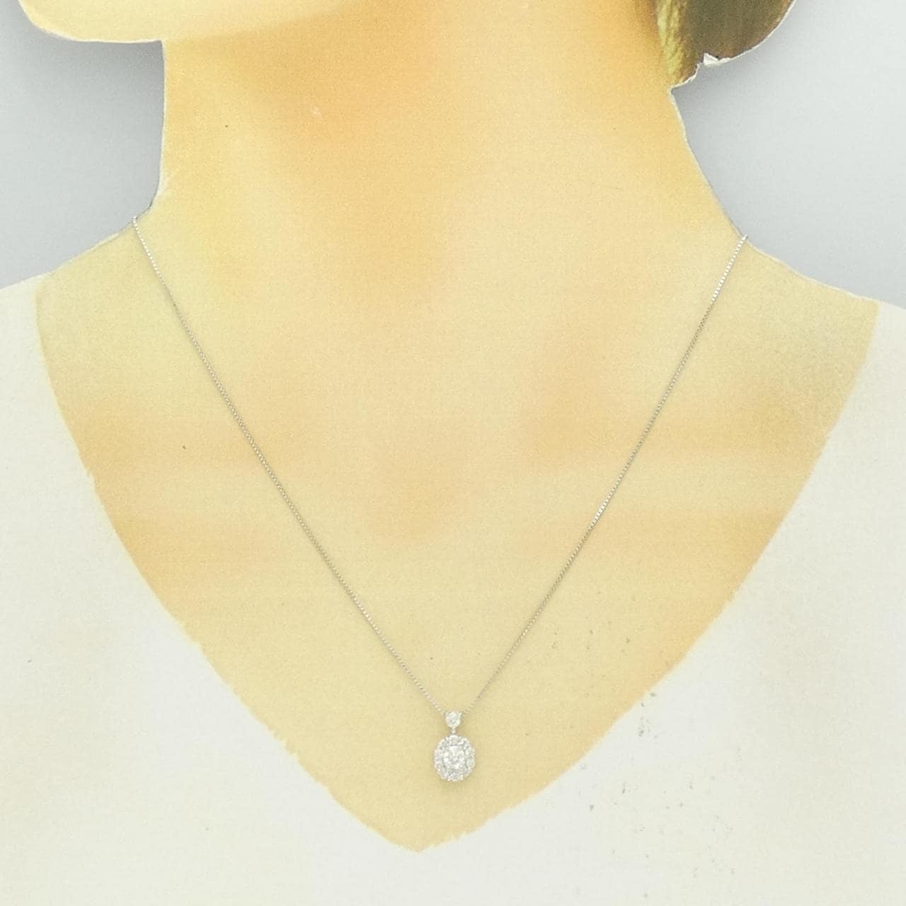 K18WG ダイヤモンド ネックレス 0.30CT