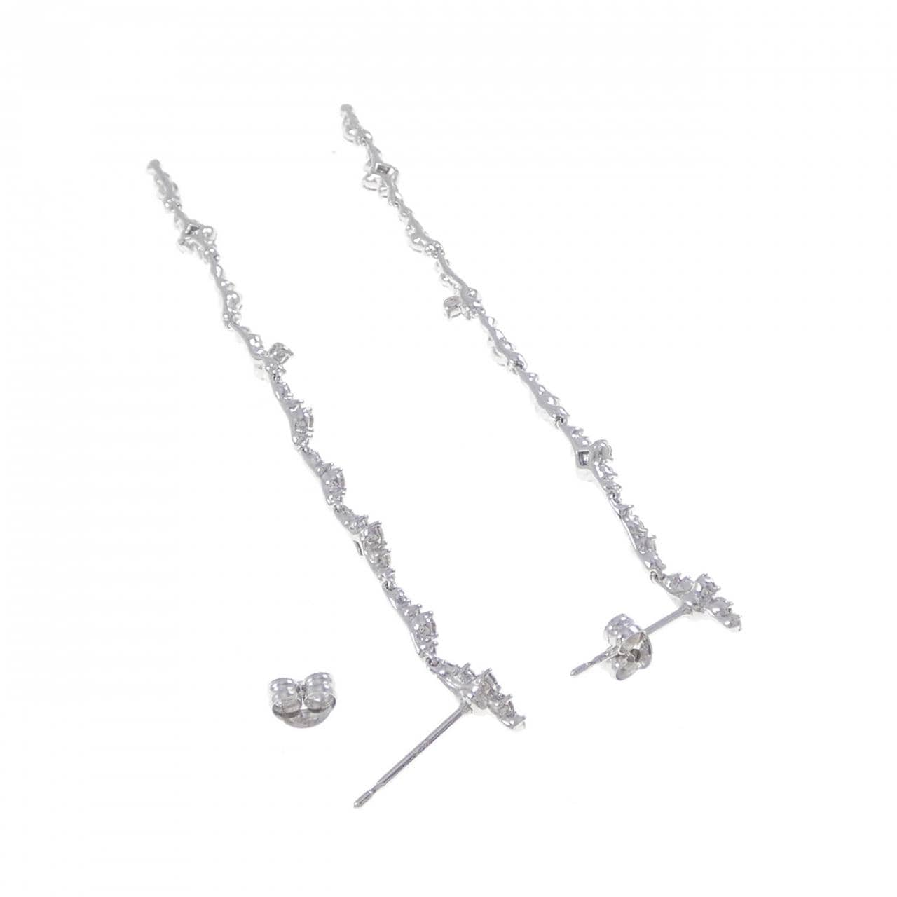 750WG/K14WG ダイヤモンド ピアス 1.42CT