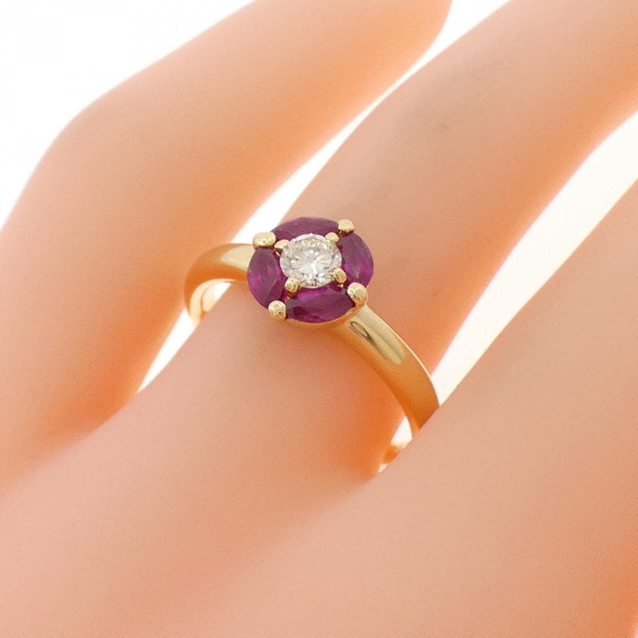 K18YG ルビー リング 0.60CT