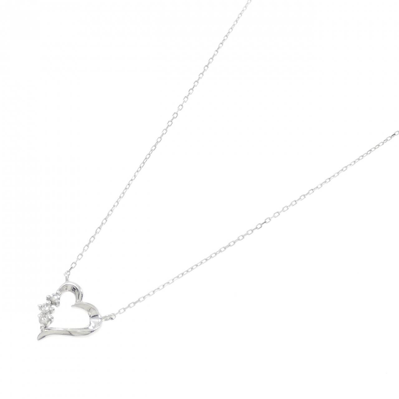 K10WG ハート ダイヤモンド ネックレス 0.03CT