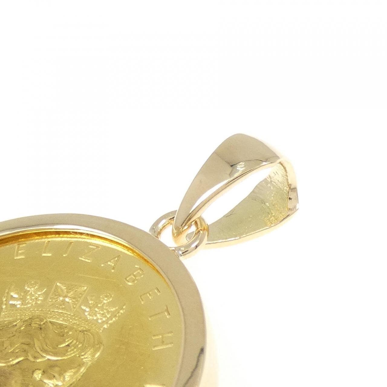 K18YG(枠) コイン ペンダント