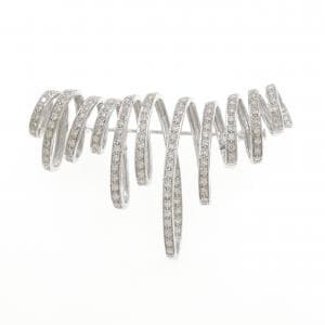 750WG ダイヤモンド ブローチ 1.91CT