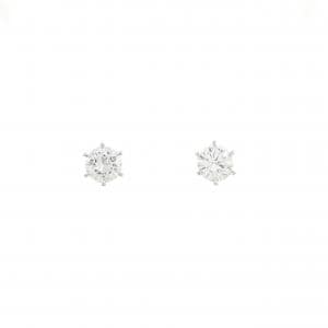 【リメイク】PT900/ST ダイヤモンド ピアス 0.348CT 0.359CT F VS1-2 VG-Good