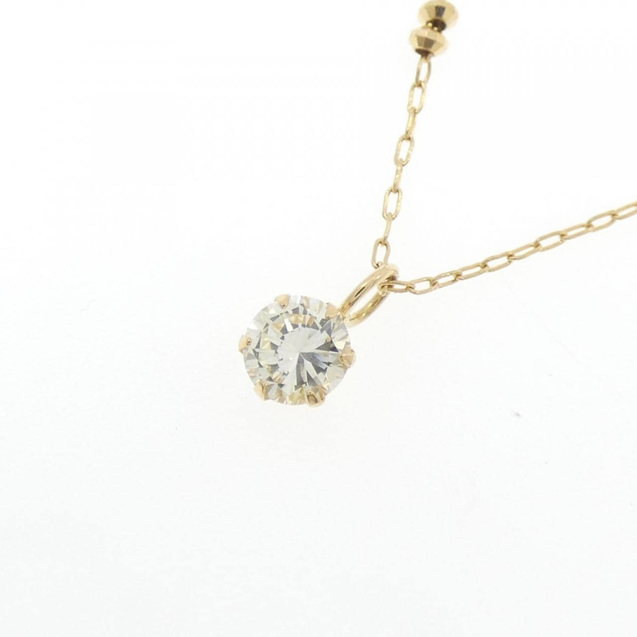 K18YG Solitaire Diamond Necklace 0.20CT