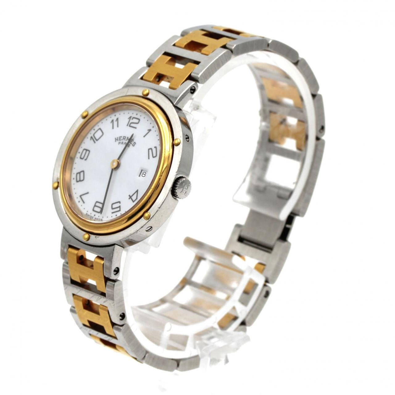 【ノーメンテナンス還元価格】エルメス クリッパー コンビ SSxGP クォーツ