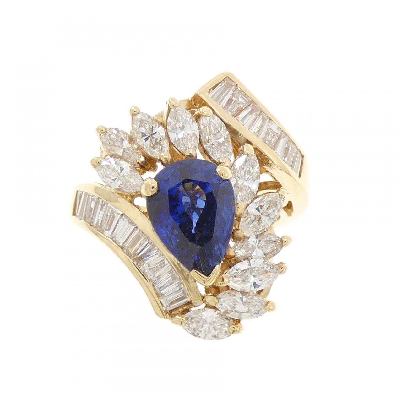 K18YG サファイヤ リング 2.11CT