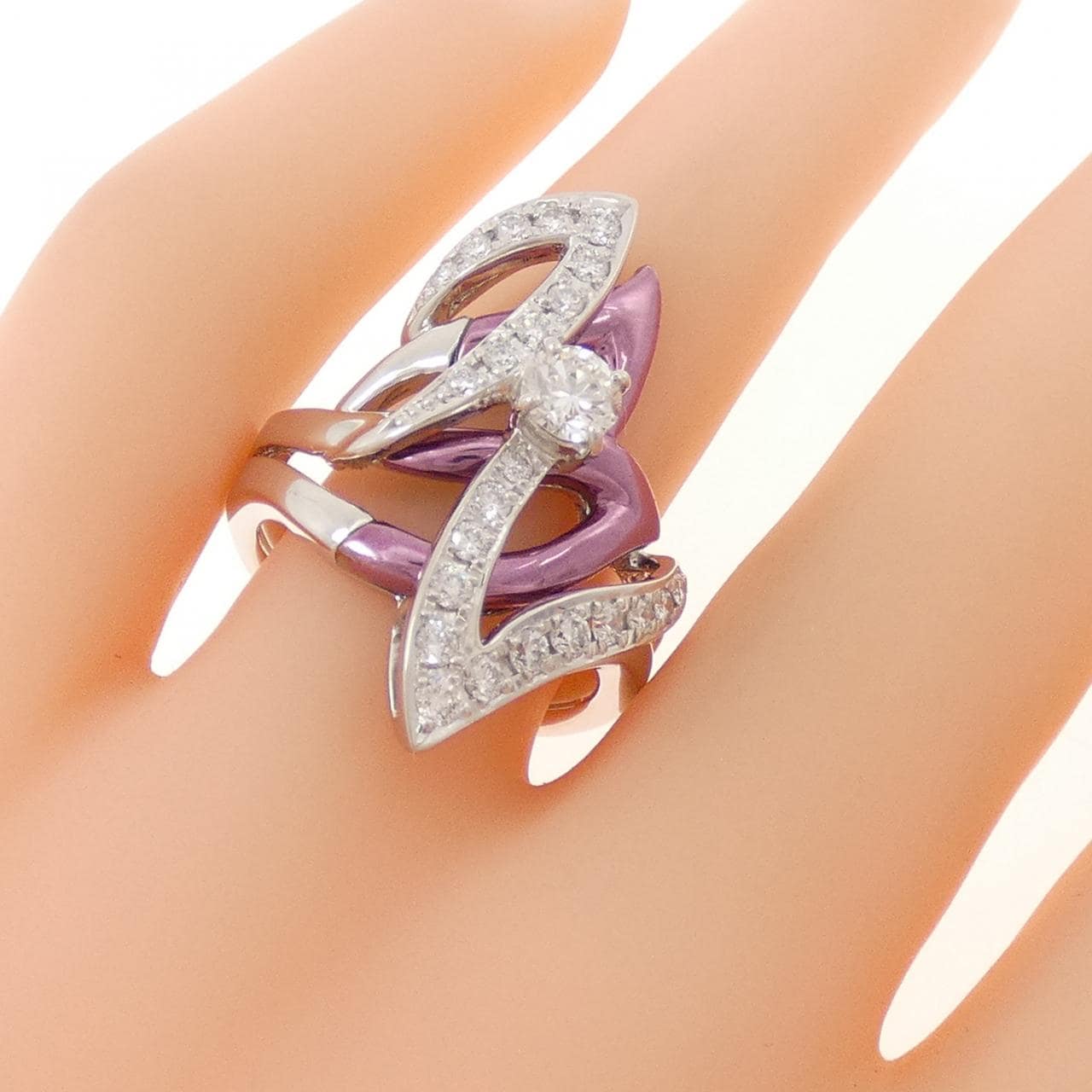 PT900/K18PG ダイヤモンド リング 0.305CT