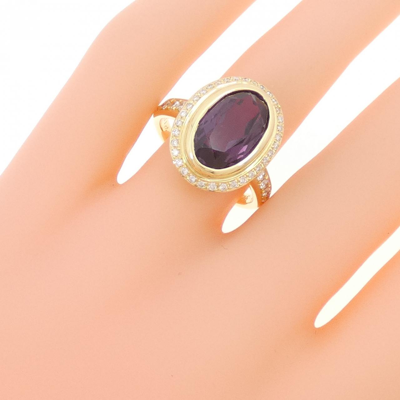 K18YG 合成サファイヤ リング 6.71CT