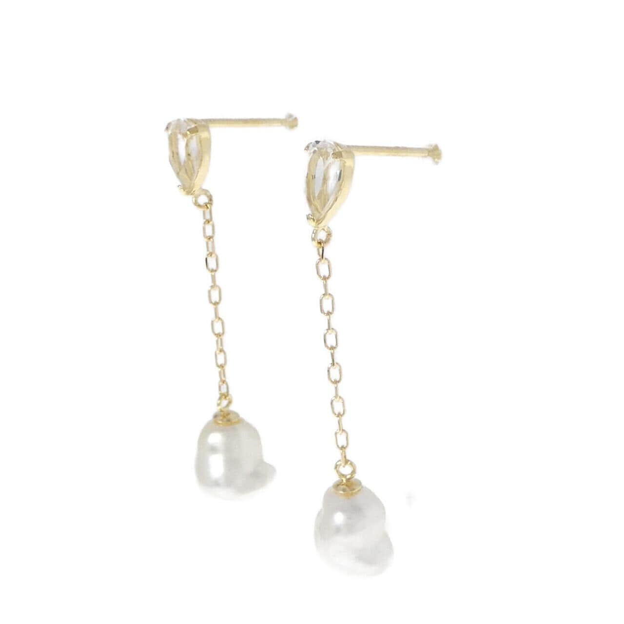 K18YG Akoya pearl earrings