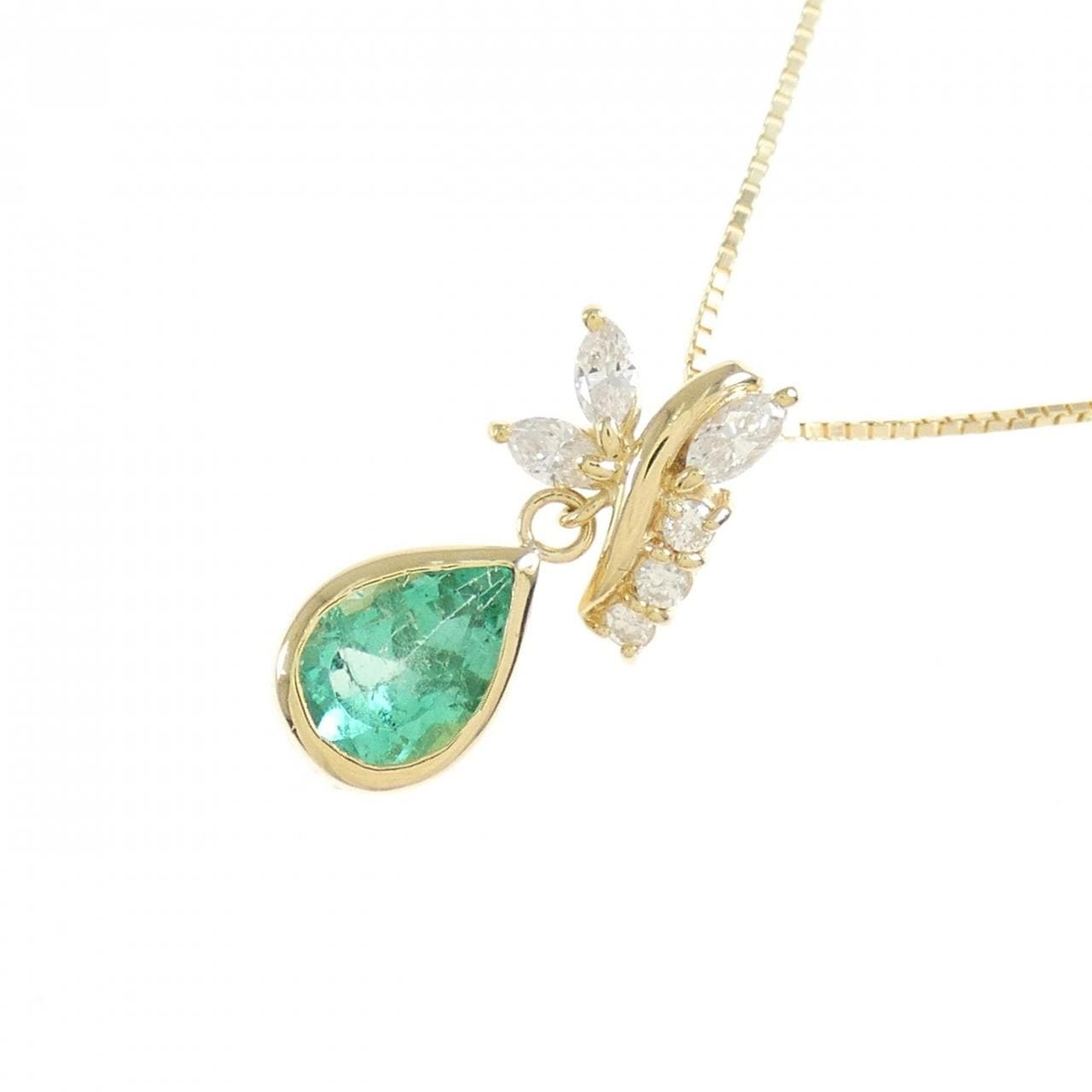 K18YG emerald necklace 1.12CT