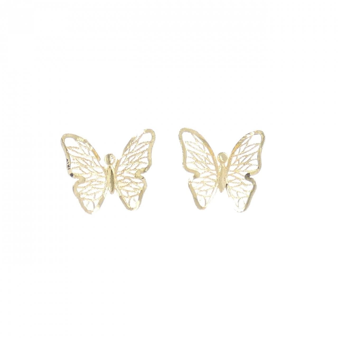 K18YG バタフライ ピアス