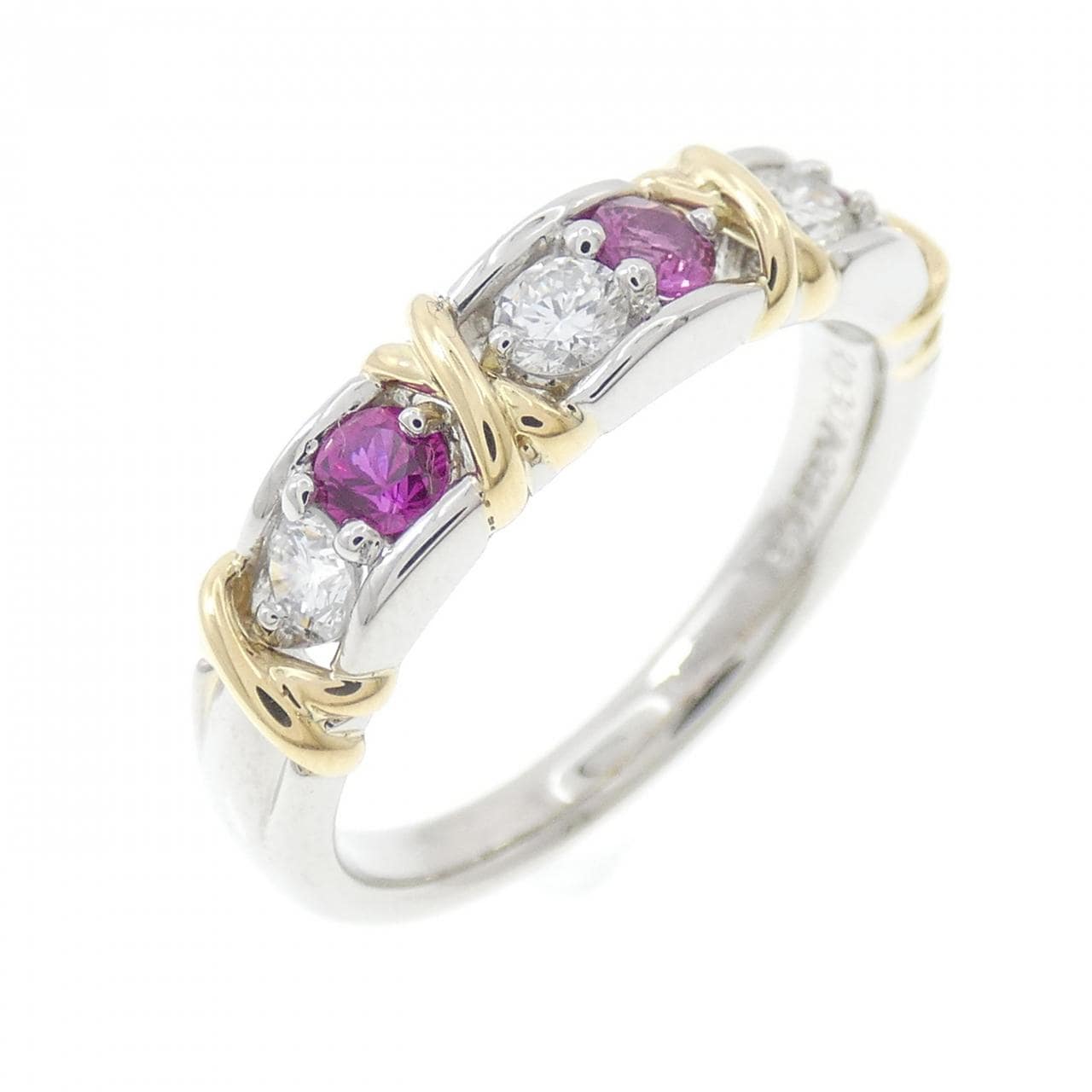 PT900/K18YG ルビー リング 0.30CT