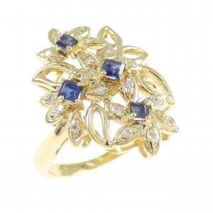 K18YG サファイヤ リング 0.30CT