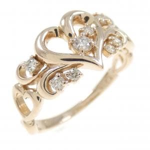 K18PG ハート ダイヤモンド リング 0.15CT