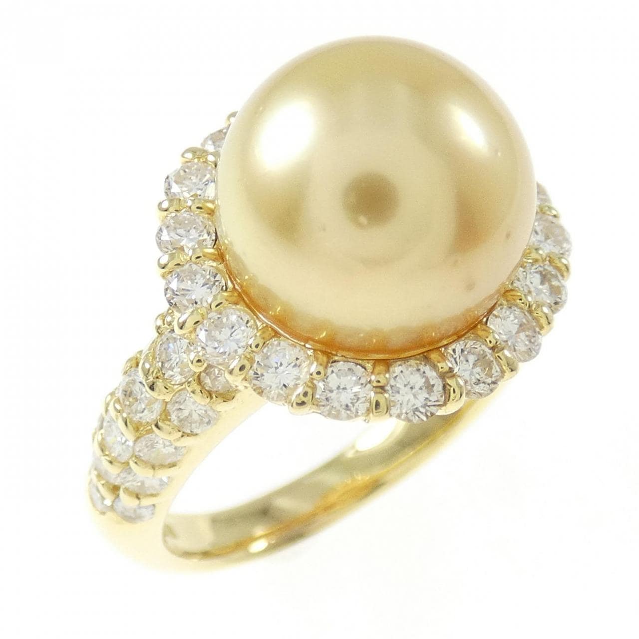 K18YG White Butterfly Pearl ring 10.5mm