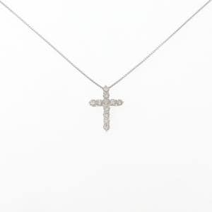 K18WG クロス ダイヤモンド ネックレス 1.00CT