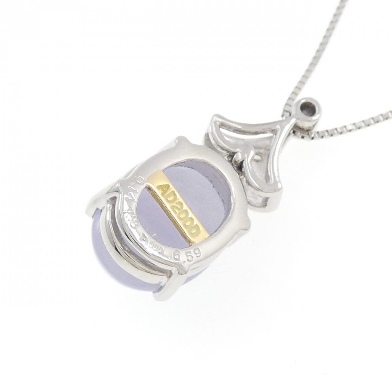 PT900/K18YG/PT850 ラベンダーヒスイ ネックレス 6.59CT