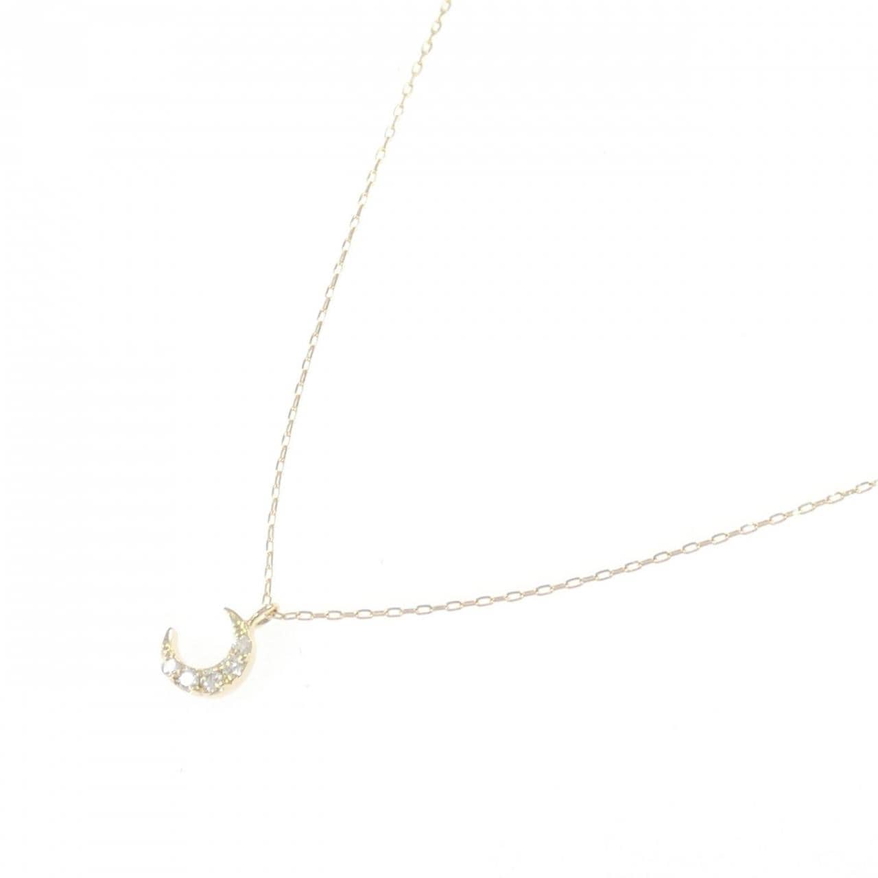 K18YG ムーン ダイヤモンド ネックレス 0.03CT