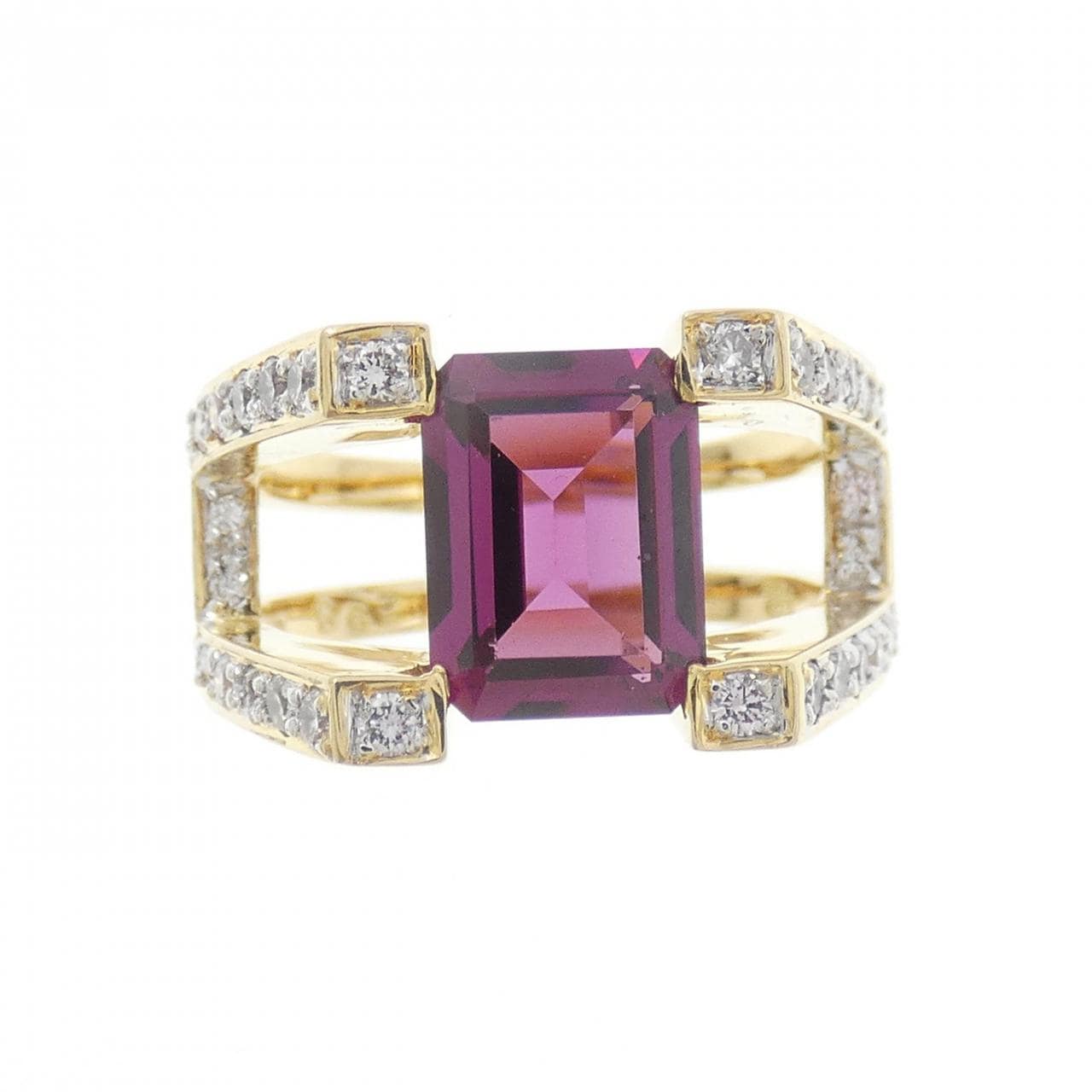 K18YG ガーネット リング 2.58CT