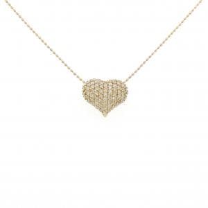 K18YG パヴェ ハート ダイヤモンド ネックレス 0.50CT
