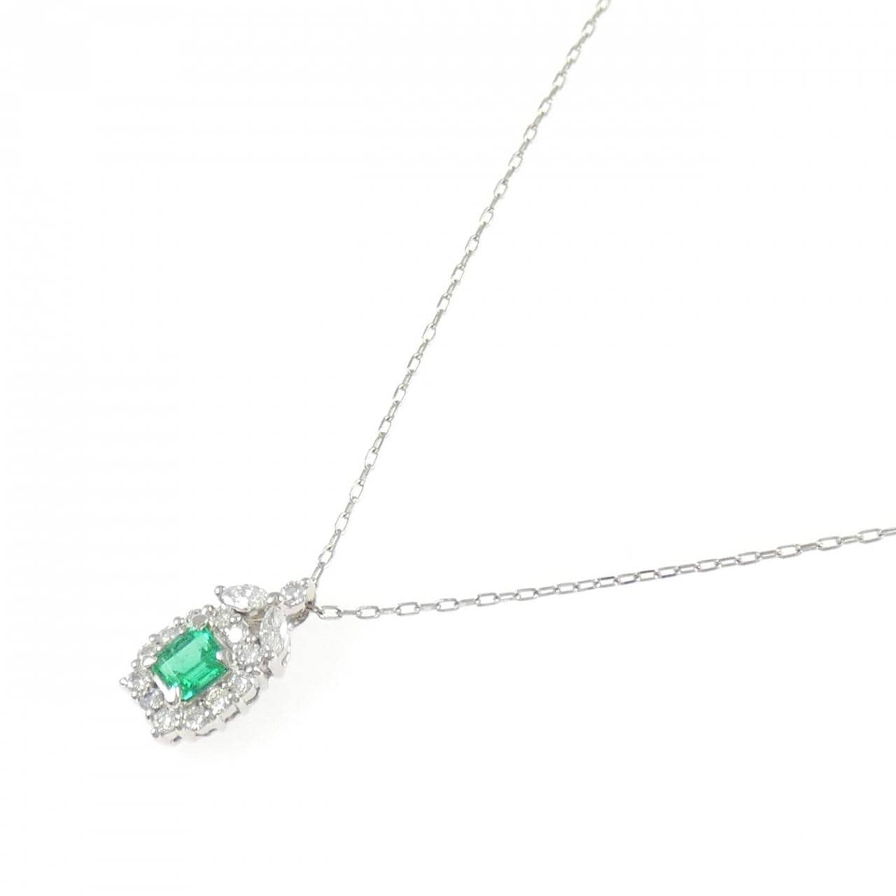 PT900/PT850 エメラルド ネックレス 0.40CT