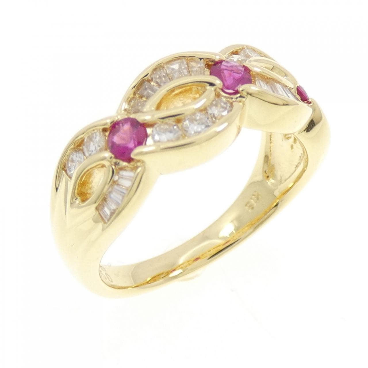 K18YG ルビー リング 0.26CT